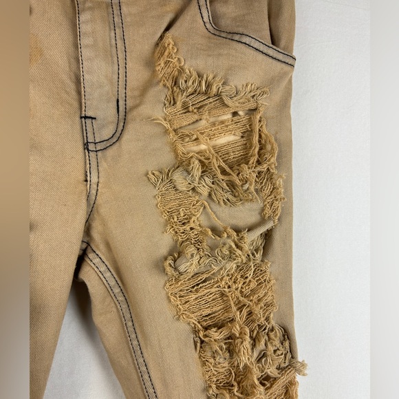 Outsiderz Streetwear rust pink jeans size 30 heavily distressed lined - Picture 3 of 7